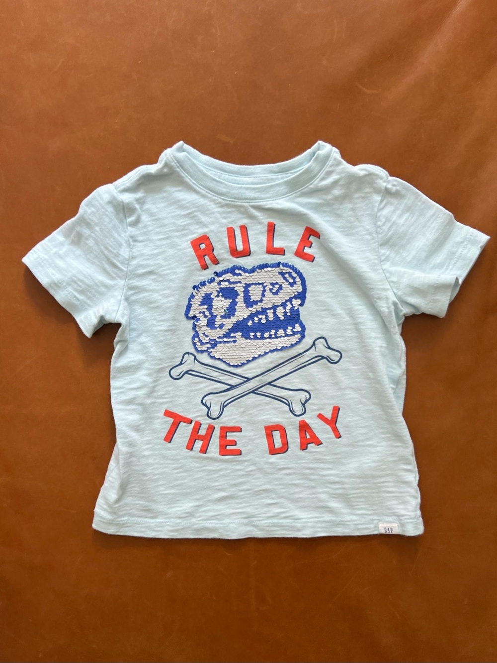 GAP Reversible Sequins Dino Cotton Tee, 4T
